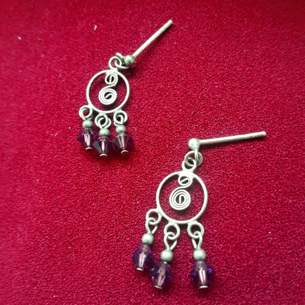 Purple earrings